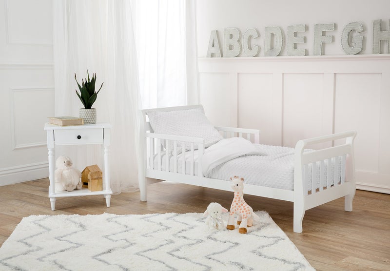 American Baby Company شركة أمريكية للأطفال مجموعة فراش أطفال مينيكي دوت شينيل الناعم كالجنة، أبيض، 4 قطع، للأولاد والبنات - Image 2
